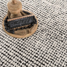 Load image into Gallery viewer, Keita Cream &amp; Black Grid Plush Rug [Online Only]
