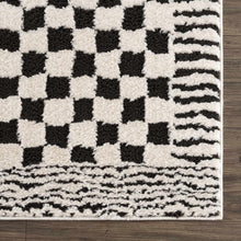 Load image into Gallery viewer, Leryn Black &amp; White Checkered Area Rug [Online Only]
