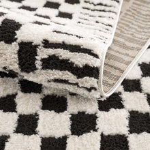 Load image into Gallery viewer, Leryn Black &amp; White Checkered Area Rug [Online Only]
