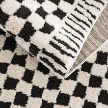 Load image into Gallery viewer, Leryn Black &amp; White Checkered Area Rug [Online Only]
