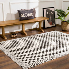 Load image into Gallery viewer, Leryn Black &amp; White Checkered Area Rug [Online Only]
