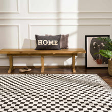 Load image into Gallery viewer, Leryn Black &amp; White Checkered Area Rug [Online Only]
