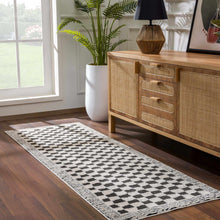 Load image into Gallery viewer, Leryn Black &amp; White Checkered Area Rug [Online Only]
