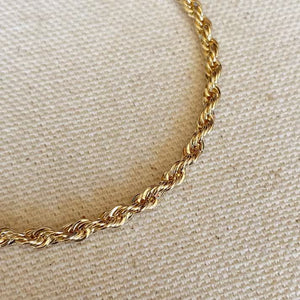 18k Gold Filled Rope Bracelet