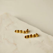 Load image into Gallery viewer, Gold Wave Stud Earrings
