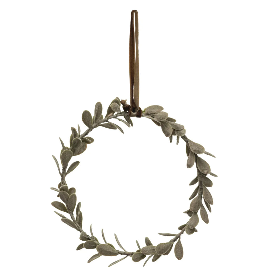 Green Flocked Wreath Ornament