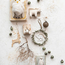 Load image into Gallery viewer, Green Flocked Wreath Ornament
