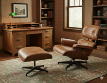 Load image into Gallery viewer, Luxury Lounge / Office Chair with Ottoman – Top Grain Leather [Online Only]
