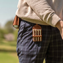 Load image into Gallery viewer, Fine Leather Golf Bag Tag and Tee Holder | Holtz Leather Co.
