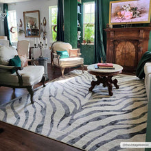 Load image into Gallery viewer, Gray Ecorse Zebra Print Area Rug [Online Only]
