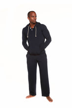Load image into Gallery viewer, Men's Henley Style Bamboo Viscose Fleece Hoodie + Fleece Lounge Pants [Online Only]
