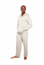Load image into Gallery viewer, Men's Henley Style Bamboo Viscose Fleece Hoodie + Fleece Lounge Pants [Online Only]
