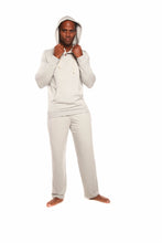 Load image into Gallery viewer, Men's Henley Style Bamboo Viscose Fleece Hoodie + Fleece Lounge Pants [Online Only]
