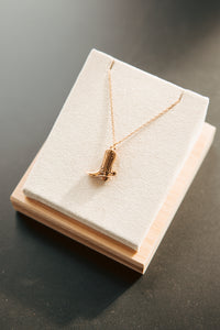 Gold Dipped Boot Necklace