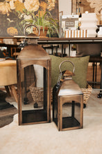 Load image into Gallery viewer, Antiqued Bronze Lantern (2 sizes)
