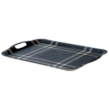 Load image into Gallery viewer, Navy Green Plaid Large Melamine Tray with Handles [Online Only]
