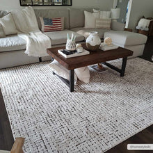 Load image into Gallery viewer, Keita Cream &amp; Black Grid Plush Rug [Online Only]
