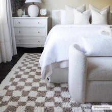 Load image into Gallery viewer, Kieu Taupe Checkered Shag Rug [Online Only]
