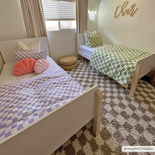 Load image into Gallery viewer, Kieu Taupe Checkered Shag Rug [Online Only]

