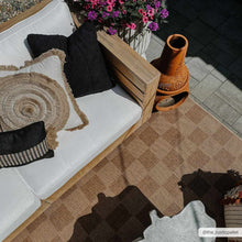 Load image into Gallery viewer, Kuval Checkered Brown Outdoor Rug [Online Only]

