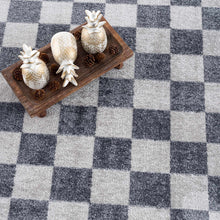 Load image into Gallery viewer, Alie Blue Gray Checkered Washable Rug [Online Only]
