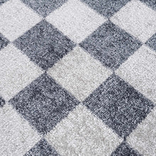 Load image into Gallery viewer, Alie Blue Gray Checkered Washable Rug [Online Only]
