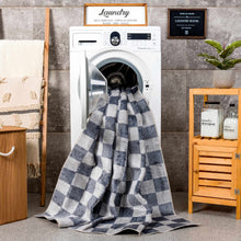 Load image into Gallery viewer, Alie Blue Gray Checkered Washable Rug [Online Only]
