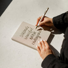 Load image into Gallery viewer, Strong Beautiful Brave Courageous Fabric Journal [Online Only]
