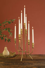 Load image into Gallery viewer, Antique Brass Eight Taper Candelabra
