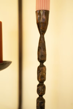 Load image into Gallery viewer, Forged-Iron Wall Taper and Pillar Candle Holder
