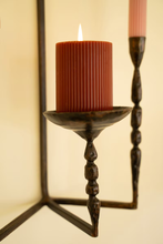Load image into Gallery viewer, Forged-Iron Wall Taper and Pillar Candle Holder
