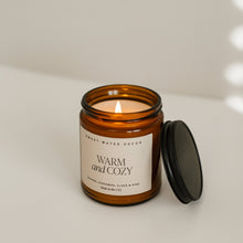 Load image into Gallery viewer, Warm and Cozy Soy Candle - Amber Jar - 9 oz [Online Only]

