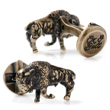 Load image into Gallery viewer, Antique Bronze Bison Cufflinks [Online Only]
