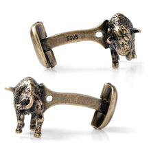 Load image into Gallery viewer, Antique Bronze Bison Cufflinks [Online Only]
