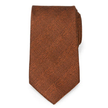 Load image into Gallery viewer, Burnt Sienna Tweed Striped Linen Men's Tie [Online Only]
