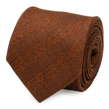 Load image into Gallery viewer, Burnt Sienna Tweed Striped Linen Men's Tie [Online Only]

