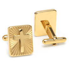 Load image into Gallery viewer, Radiant Cross Gold Sterling Silver Cufflinks [Online Only]
