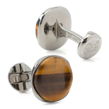 Load image into Gallery viewer, Sterling Silver Formal Tigers Eye Gunmetal Cufflinks [Online Only]
