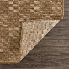 Load image into Gallery viewer, Kuval Checkered Brown Outdoor Rug [Online Only]
