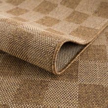 Load image into Gallery viewer, Kuval Checkered Brown Outdoor Rug [Online Only]
