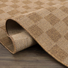 Load image into Gallery viewer, Kuval Checkered Brown Outdoor Rug [Online Only]
