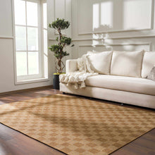 Load image into Gallery viewer, Kuval Checkered Brown Outdoor Rug [Online Only]
