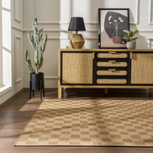 Load image into Gallery viewer, Kuval Checkered Brown Outdoor Rug [Online Only]
