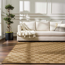 Load image into Gallery viewer, Kuval Checkered Brown Outdoor Rug [Online Only]

