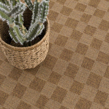 Load image into Gallery viewer, Kuval Checkered Brown Outdoor Rug [Online Only]

