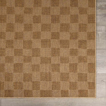 Load image into Gallery viewer, Kuval Checkered Brown Outdoor Rug [Online Only]
