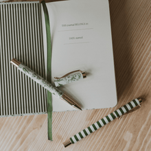 Load image into Gallery viewer, Mom's One Line A Day Green Delft Leather Journal [Online Only]
