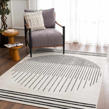 Load image into Gallery viewer, Angus Black &amp; White Geometric Area Rug [Online Only]
