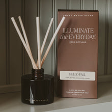 Load image into Gallery viewer, Hello Fall Amber Tinted Glass Jar Reed Diffuser [Online Only]
