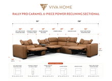Load image into Gallery viewer, Rally Pro Caramel 6-Piece Power Reclining Sectional with Console and Immersive Sound System [Online Only]
